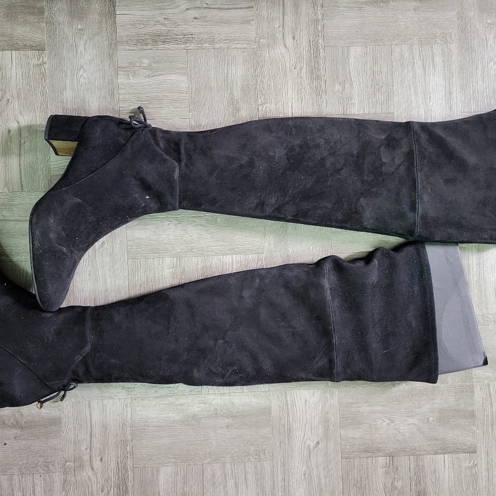 Tory Burch Black suede knee high boots 10.5M